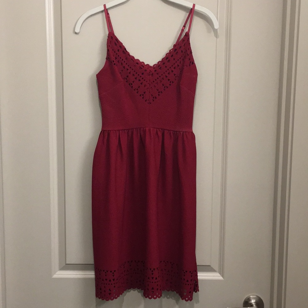 Red lazercut dress